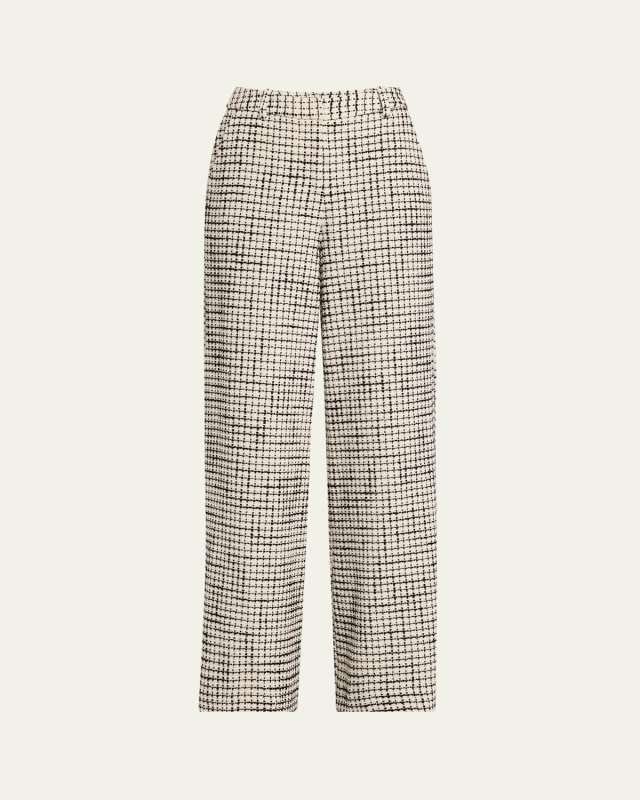 Pilar Tweed Wide-Leg Pants
